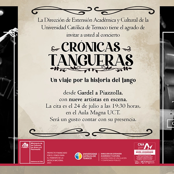 Concierto Crónicas Tangueras, un viaje por la historia del tango. Música, baile, relatos y canto.